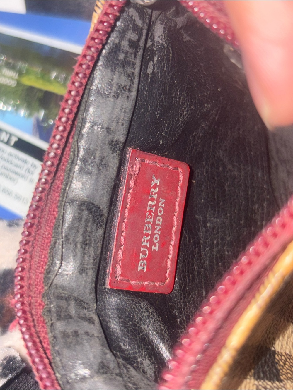BURBERRY Plaid Zip Coin Pouch - Picture 4 of 5